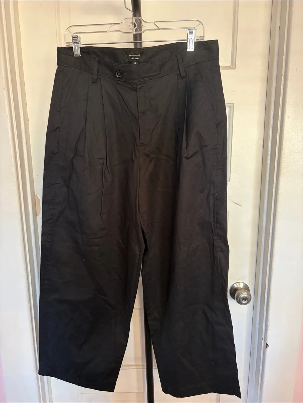 Banana Republic Black Wide-Leg Chinos